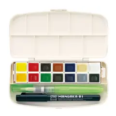Kuretake Zig&reg; Gansai Tambi 14-Color Portable Watercolor Set