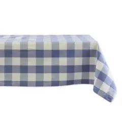 DII&reg; 104" Buffalo Check Tablecloth Stonewash Blue and White