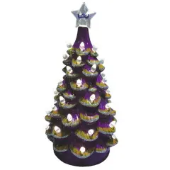 Santa's Workshop 14" NCAA College Team Ceramic LED Christmas Tree Louisiana State University