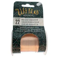 The Beadsmith&reg; Wire&trade; Elements 22 Gauge Tarnish-Resistant Wire Rose Gold