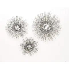 Silver Metal Modern Wall D&eacute;cor Set, 18", 22" & 27"