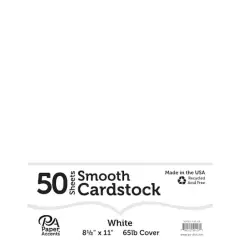 PA Paper&trade; Accents 8.5" x 11" 65lb. Smooth Cardstock, 50 Sheets White