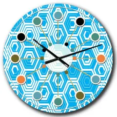 Designart 'Retro Hexagon Pattern Vii Mid-Century Modern Wall Clock