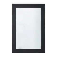36" Black Rectangle Wood Contemporary Wall Mirror