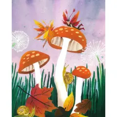 Sparkly Selections Mushrooms and Fairy - Local Utah Artist Rachel H. Diamond Painting Kit, Square Diamonds