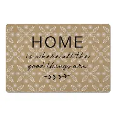 Gold Home is Where the Good Things Are Floor Mat, 18" x 27"