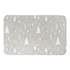 Designs Direct Winter Tree Soft Gray Bath Mat, 34" x 21"