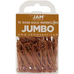 JAM Paper Jumbo Paper Clips Rose Gold