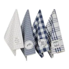 French BlueFarm To Table Embellished Dishtowel (Set of 4)