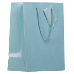 JAM Paper Medium Glossy Gift Bags, 6ct. Baby Blue