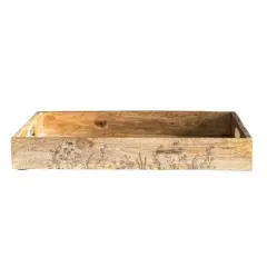 Hello Honey&reg; Natural Botanical Mango Wood Tray with Handles