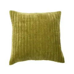 Hello Honey&reg; 20" Square Quilted Velvet Pillow Cover with Channel Stitch Green