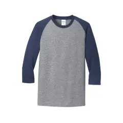 Port & Company&reg; Core Blend 3/4-Sleeve Raglan Tee Athletic Heather/Navy