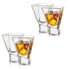 JoyJolt&reg; Carre Square Heavy Base Crystal Martini Glasses, 4ct.
