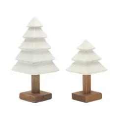 Tiered Wood Pine Tree Set