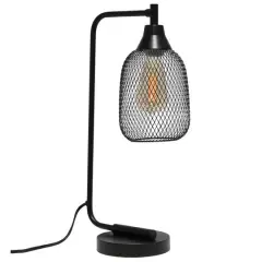 Lalia Home 19" Industrial Mesh Desk Lamp Black
