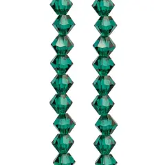 Preciosa Glass Crystal Bicone Beads, 4mm by Bead Landing&trade; Emerald
