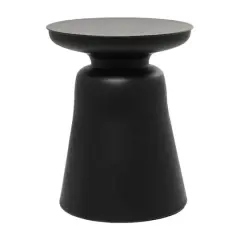 Black Metal Accent Table with Bell Shaped Base