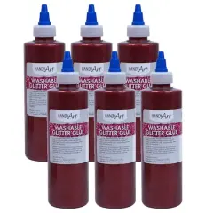 Handy Art&reg; 8oz. Washable Glitter Glue, 6ct. Red