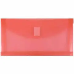 JAM Paper 5.25" x 10" Red PlaHook & Loop Closure Booklet Envelopes with 1.25" Expansion, 108ct.