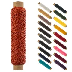 Gudebrod 0.018" 3 Ply Waxed Thread Bobbin, 75ft. Burnt Orange