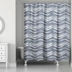 Waves Shower Curtain Slate