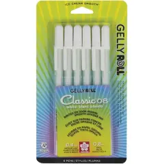 Gelly Roll&reg; Medium Point White Pens, 6ct.
