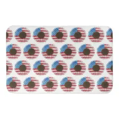 Patriotic Sunflower Pattern Bath Mat