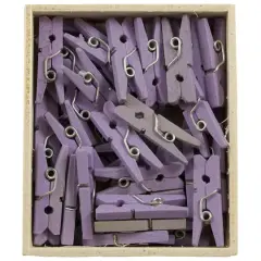 JAM Paper 7/8" Wood Clothespins, 100ct. Lavender