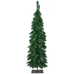 4ft. Pre-Lit Pencil Alpine Artificial Christmas Tree, Clear Lights