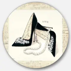 Designart - Chic Galm Closet I - Glam Metal Circle Wall Art