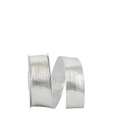 Reliant 1.5" x 25yd. Lam&eacute; Wired Ribbon Silver