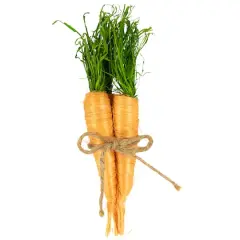 9" Orange Straw Carrot Easter Decorations Set