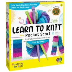 Creativity for Kids Learn To Knit Pocket Scarf Kit
