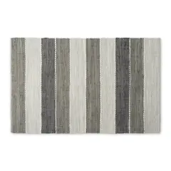 DII&reg; Color Block Cotton Chindi Rug, 4ft. x 6ft. Gray