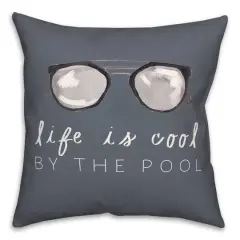 Life by the Pool Indoor/Outdoor Throw Pillow Slate