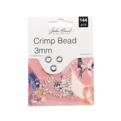 John Bead Must Have Findings 3mm Crimp Beads, 144ct. Silver