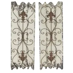 32" White Rustic Wood Wall Decor, 2ct.