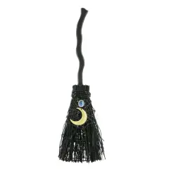 18.5" Black Witch's Broom with Moon Tabletop D&eacute;cor by Ashland&reg;