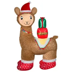 7ft. Airblown&reg; Inflatable Christmas Mixed Media Luxe Alpaca