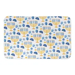 Designs Direct 34" x 21" Hanukkah Pattern Bath Mat