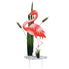 Santa's Workshop 22" Pink Flamingo Iron Stake