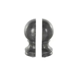 7" Black Marble Globe Sleek Orb Decorative Bookends, 2ct.