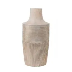 Hello Honey&reg; Decorative Hand-Carved Mango Wood Vase