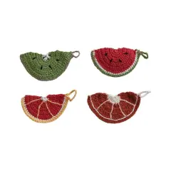 Hello Honey&reg; Multicolor Cotton Crocheted Fruit Shape Dish Scrub Set, 4ct.