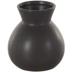 7.75" Black Ceramic Minimalistic Vase