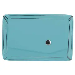  JAM Paper Italian Leather Business Card Holder Case with Angular FlapTeal Blue