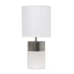 Simple Designs Two Toned Basics Table Lamp Off White/Silver