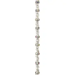 Rhodium with Aurora Borealis Rhinestone Rondelle Beads, 5mm by Bead Landing&trade;