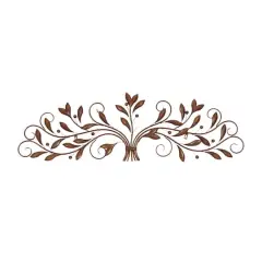 Brown Traditional Scroll & Leaf Metal Wall Accent
